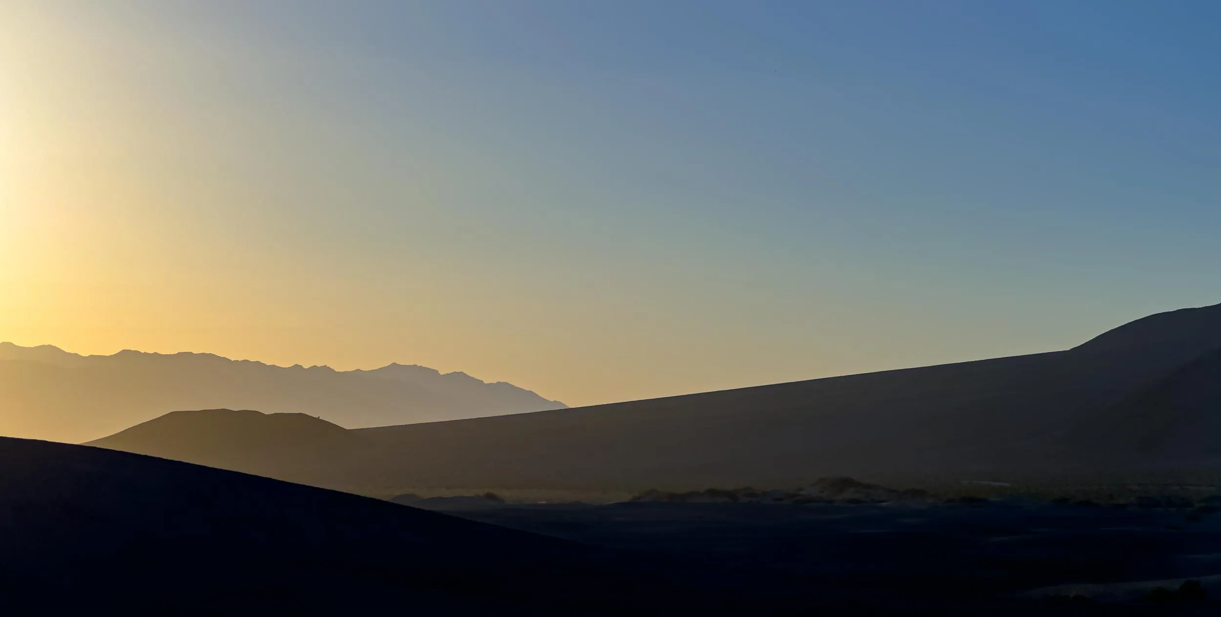 Dunes and ridgelines at dawn in Death Valley