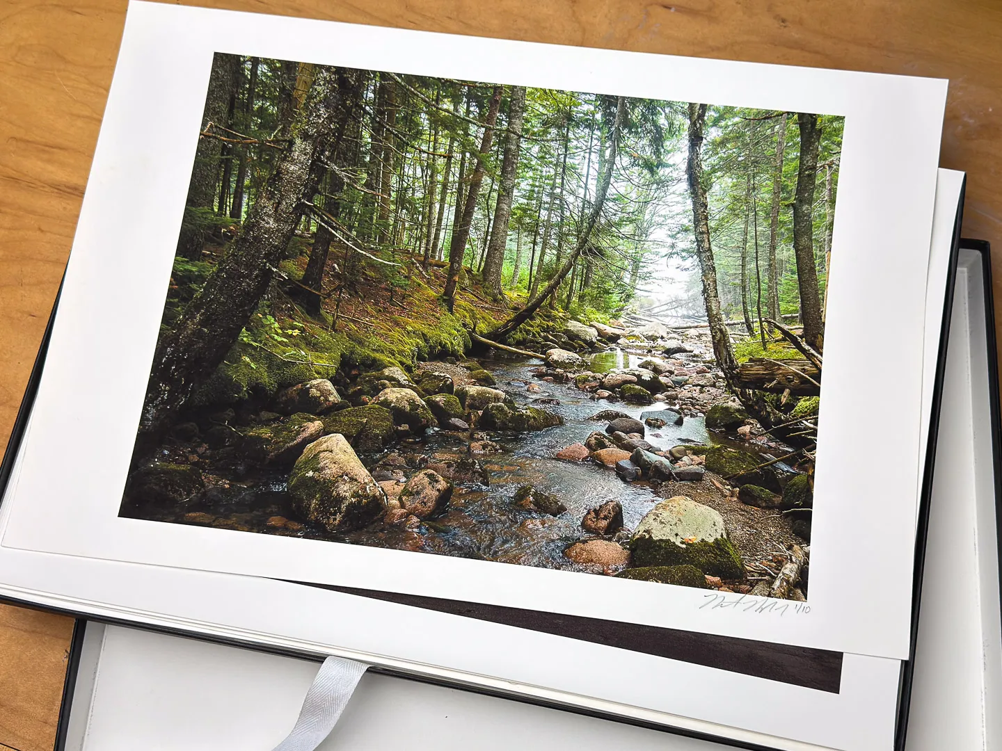 Finished prints in a presentation box