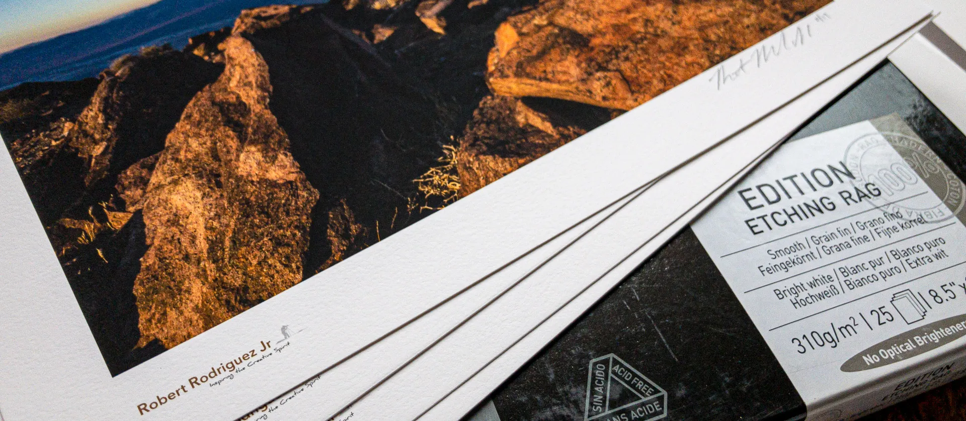 Signed prints on Canson Edition Etching Rag